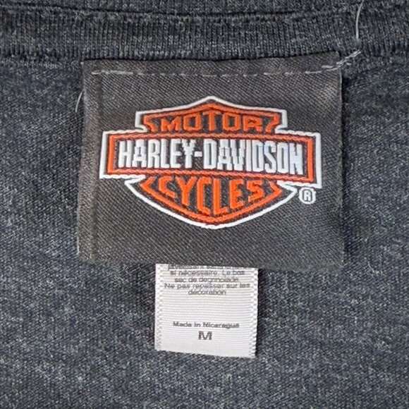 Harley-Davidson Screamin Eagle T-Shirt Womens Sz M Black/Silver Cap Sleeve Tee - Picture 7 of 8